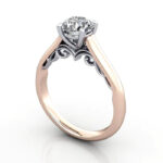 Video Thumb Round Brilliant Solitaire Diamond Ring Rose Gold RS35 3D