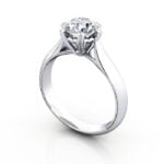 Video Thumb Round Brilliant Solitaire Diamond Ring White Gold RS25 3D