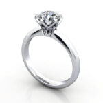 Video Thumb Round Brilliant Solitaire Diamond Ring White Gold RS32 3D