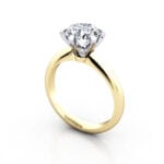 Video Thumb Round Brilliant Solitaire Diamond Ring Yellow Gold RS18 3D