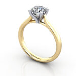 Video Thumb Round Brilliant Solitaire Diamond Ring Yellow Gold RS41 3D