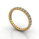 Round Brilliant Eternity Diamond Ring Yellow Gold RE2 3D