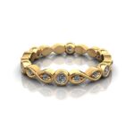 Round Brilliant Eternity Diamond Ring Yellow Gold RE3 LF