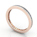 Thumb Princess Cut Eternity Diamond Ring Rose Gold RE4 3D