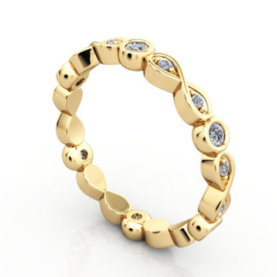 Thumb Round Brilliant Eternity Diamond Ring Yellow Gold RE3 3D