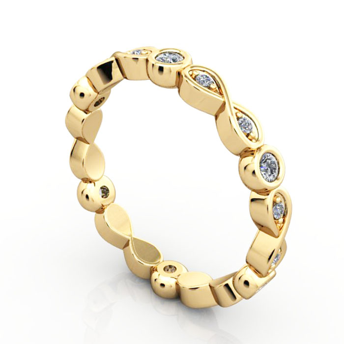 Thumb Round Brilliant Eternity Diamond Ring Yellow Gold RE3 3D