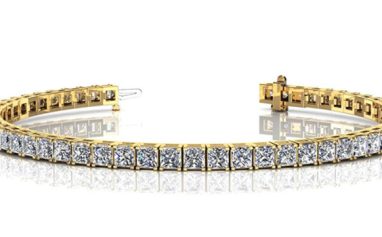 Princess Diamond Tennis Bracelet Yellow Gold SB847